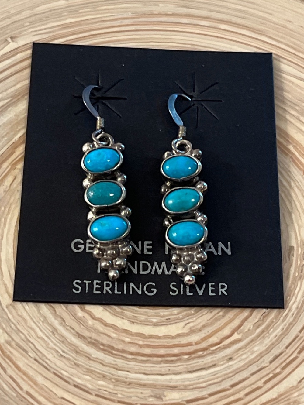 Native American Turquoise Earrings Sterling Silver